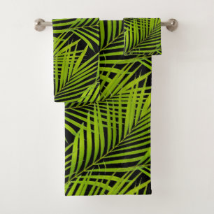Feuilles de palmier vertes botaniques simples sur 