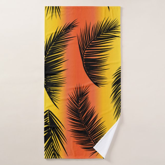 Feuilles de palmiers : motif sans soudure. (Serviette de bain)