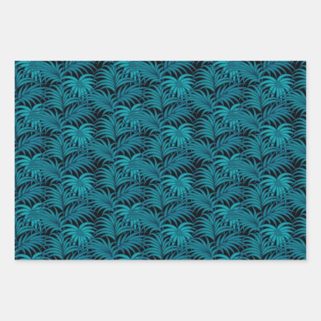 Feuilles de palmiers tropicaux de nuit (Devant)