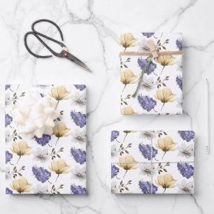 Feuilles de papier à enveloppement floral