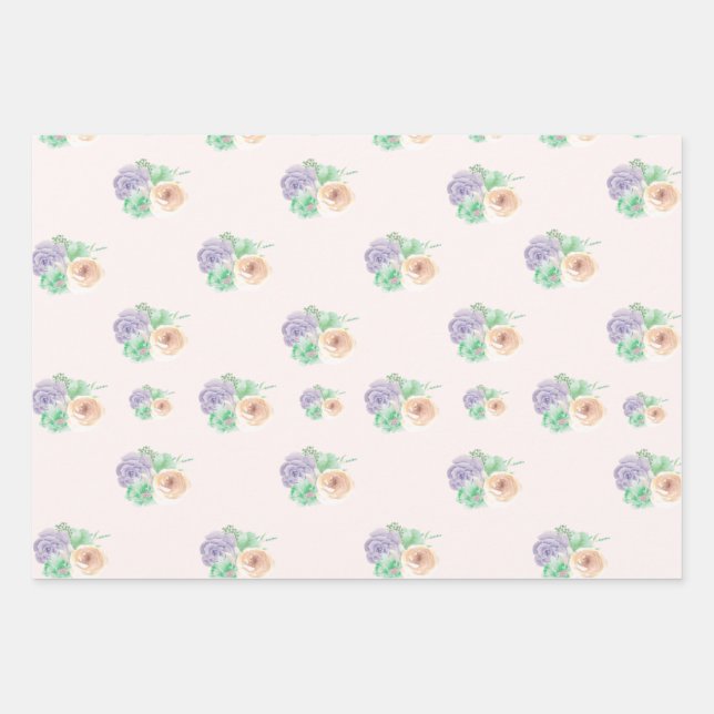 Feuilles de papier à enveloppement floral (Devant 3)