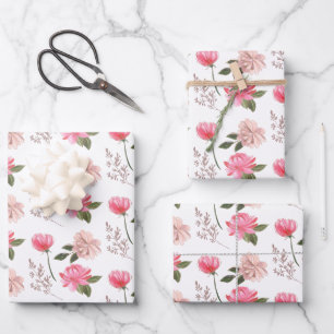 Feuilles de papier à enveloppement rose