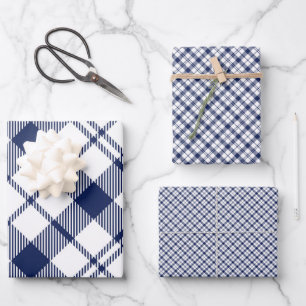 Feuilles de papier à envelopper bleu et blanc