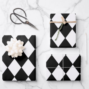 Feuilles de papier à envelopper en noir et blanc À