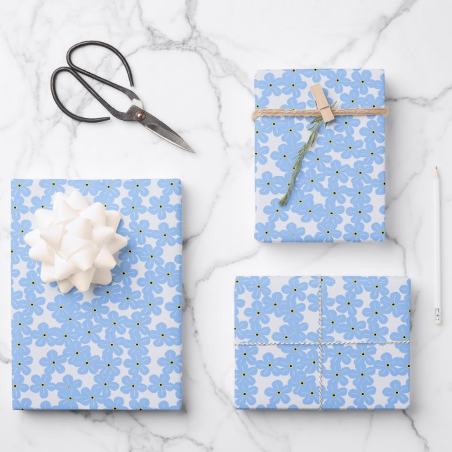 Feuilles de papier à envelopper florales de 19 po  (Recto)