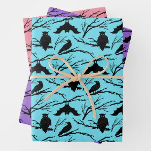 Feuilles de papier à envelopper Halloween Chouette