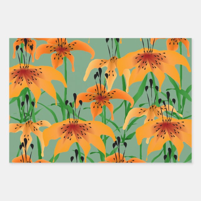 Feuilles de papier à envelopper Lily de Tigre (Devant)