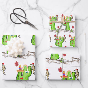 Feuilles de papier à envelopper Serpent Cactus Ois