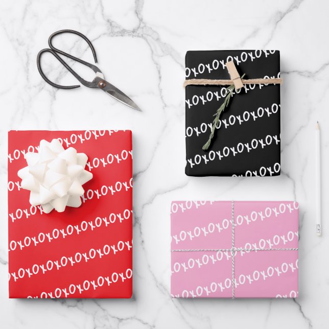 Feuilles de papier à envelopper Valentine's Red Pi (Recto)