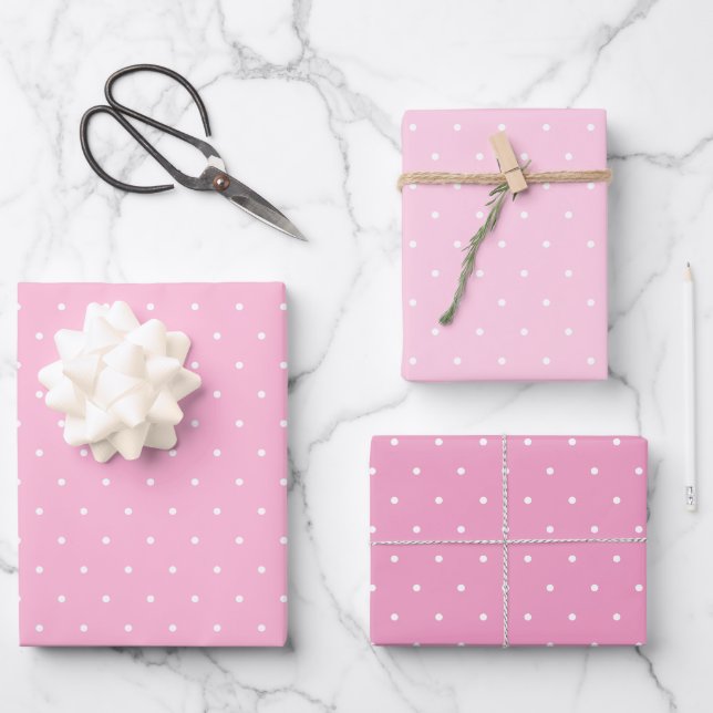 Feuilles de papier à trois roses enrobées pois (Recto)