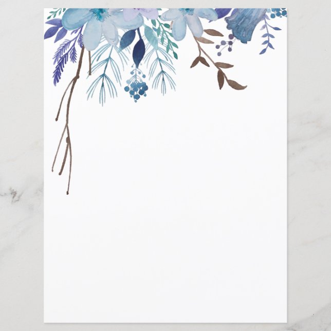 Feuilles de papier - Blues d'été (Devant)