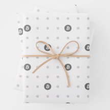 Feuilles de papier d'emballage à pois Bitcoin
