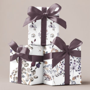 Feuilles de papier d'emballage botanique boho 