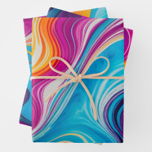 Feuilles de papier d'emballage en papier marbré co