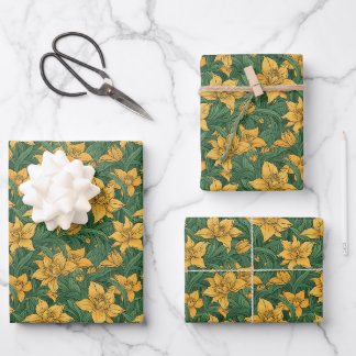 feuilles de papier d'emballage floral