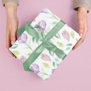 Feuilles de papier d'emballage floral de printemps