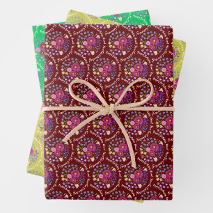 Feuilles de papier d'emballage floral personnalisé