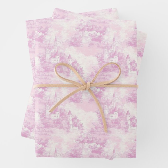 Feuilles de papier d'emballage Toile Rose (En situation)