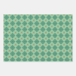 Feuilles de papier d'enveloppement avec flocons de