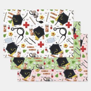 Feuilles de papier d'enveloppement cadeau de docto