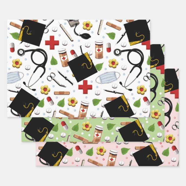 Feuilles de papier d'enveloppement cadeau de docto (Lot)