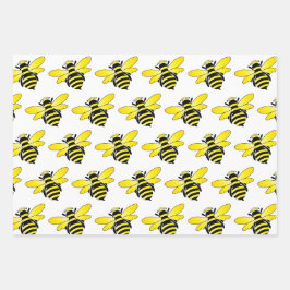 Feuilles de papier d'enveloppement d'abeilles