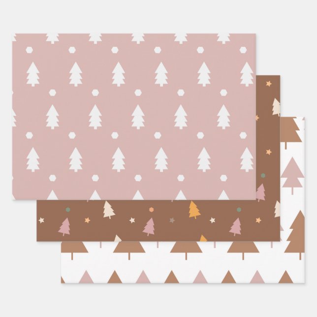Feuilles de papier d'enveloppement d'arbre de Noël (Lot)