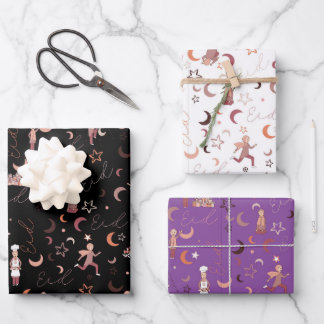 Feuilles de papier d'enveloppement de cadeaux Aïd,