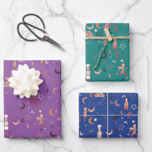 Feuilles de papier d'enveloppement de cadeaux Aïd,
