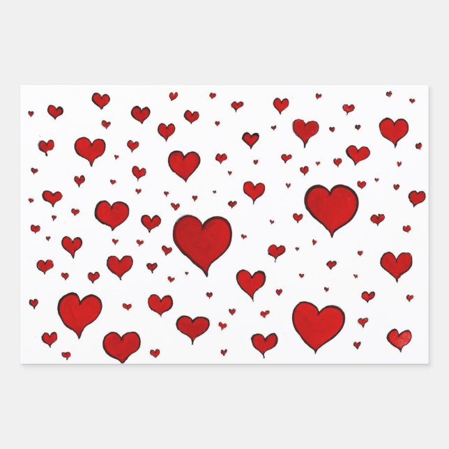 Feuilles de papier d'enveloppement de coeur (Devant)