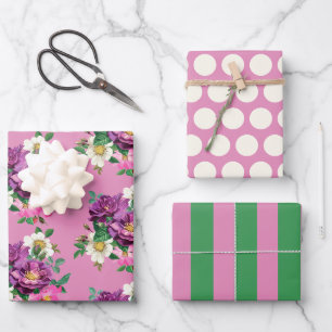 Feuilles de papier d'enveloppement de fleurs viole