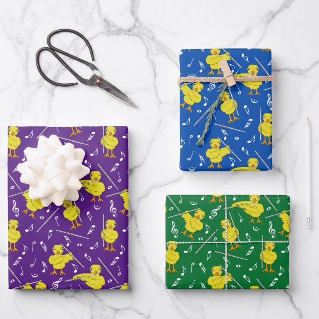 Feuilles de papier d'enveloppement de Flute Chick  (Recto)