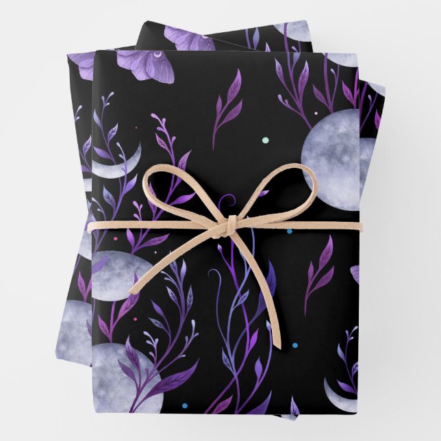 Feuilles de papier d'enveloppement de lune et de p (En situation)