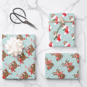 Feuilles de papier d'enveloppement de Noël