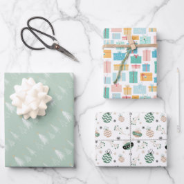 Feuilles de papier d'enveloppement de Noël