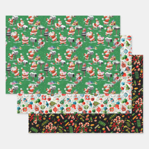 Feuilles de papier d'enveloppement de Noël des ann
