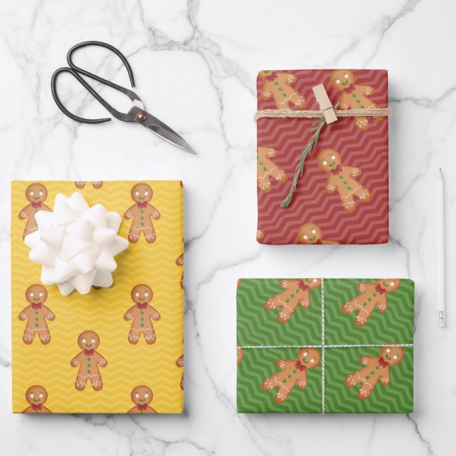 Feuilles de papier d'enveloppement de Noël en pain (Recto)