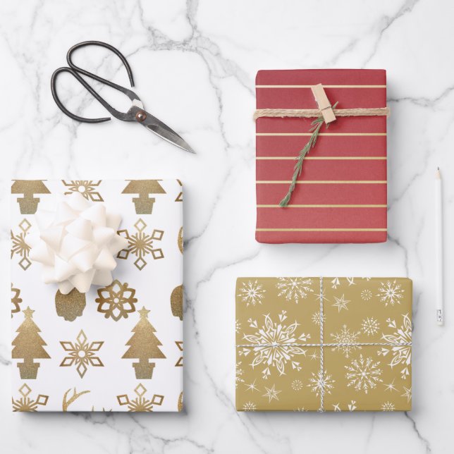 Feuilles de papier d'enveloppement de Noël-Les cla (Recto)