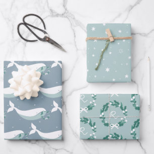 Feuilles de papier d'enveloppement de Noël pour ba