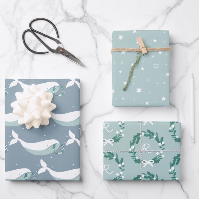 Feuilles de papier d'enveloppement de Noël pour ba (Recto)