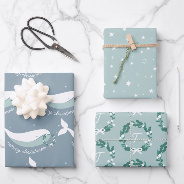 Feuilles de papier d'enveloppement de Noël pour ba (Recto)