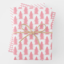 Feuilles de papier d'enveloppement de Noël rose Va