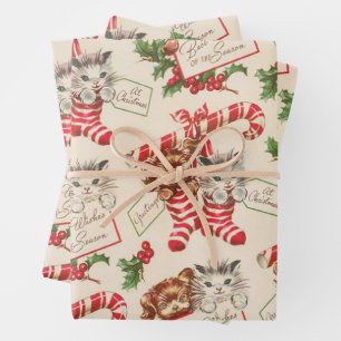 Feuilles de papier d'enveloppement de Noël très vi