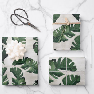 Feuilles de papier d'enveloppement de palme tropic