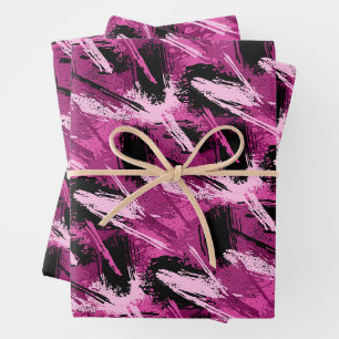 Feuilles de papier d'enveloppement de pinceau rose