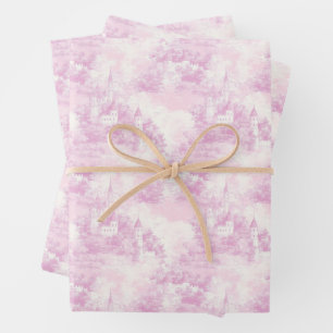 Feuilles de papier d'enveloppement de toile rose
