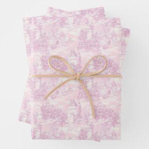 Feuilles de papier d'enveloppement de toile rose