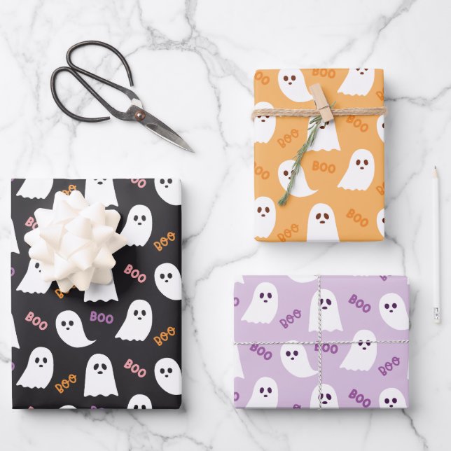Feuilles de papier d'enveloppement d'Halloween sér (Recto)