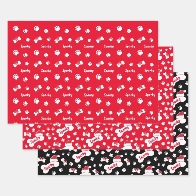 Feuilles de papier d'enveloppement d'os de chien p (Lot)