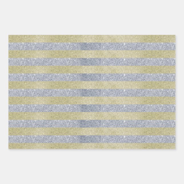 Feuilles de papier d'enveloppement en argent et en (Devant)